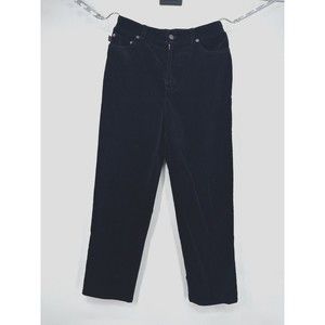 Ralph‎ Lauren LRL Pants Women's Size 10 P Vintage Black Velvet Straight Stretch